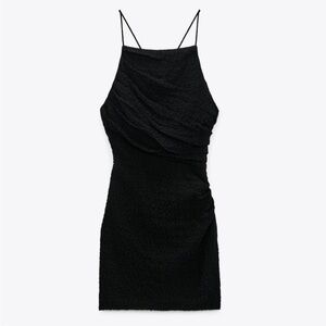 NWOT- Zara Criss Cross Spaghetti Strap Back Dress- Size XS- Black